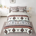 thumbnail image 2 of jejeloiu Dreamycacther Bull Skull 7pcs Bedding Comforter Set,Aztec Geometric Rhombus Queen Bedding Sets,Boho Bohemian Pattern Queen Sheet Sets For Adult,Luxury Bedroom Decor Reversible, 2 of 8