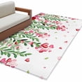 thumbnail image 2 of Area Rug for Living Room, Valentine's Day Non-Slip Indoor Large Carpet for Bedroom/Dining Room, Pink Red Roses Love Heart Eucalyptus Leaves Washable Low-Profile Floor Mat Runner Rugs - 3 x 5 Ft, 2 of 7