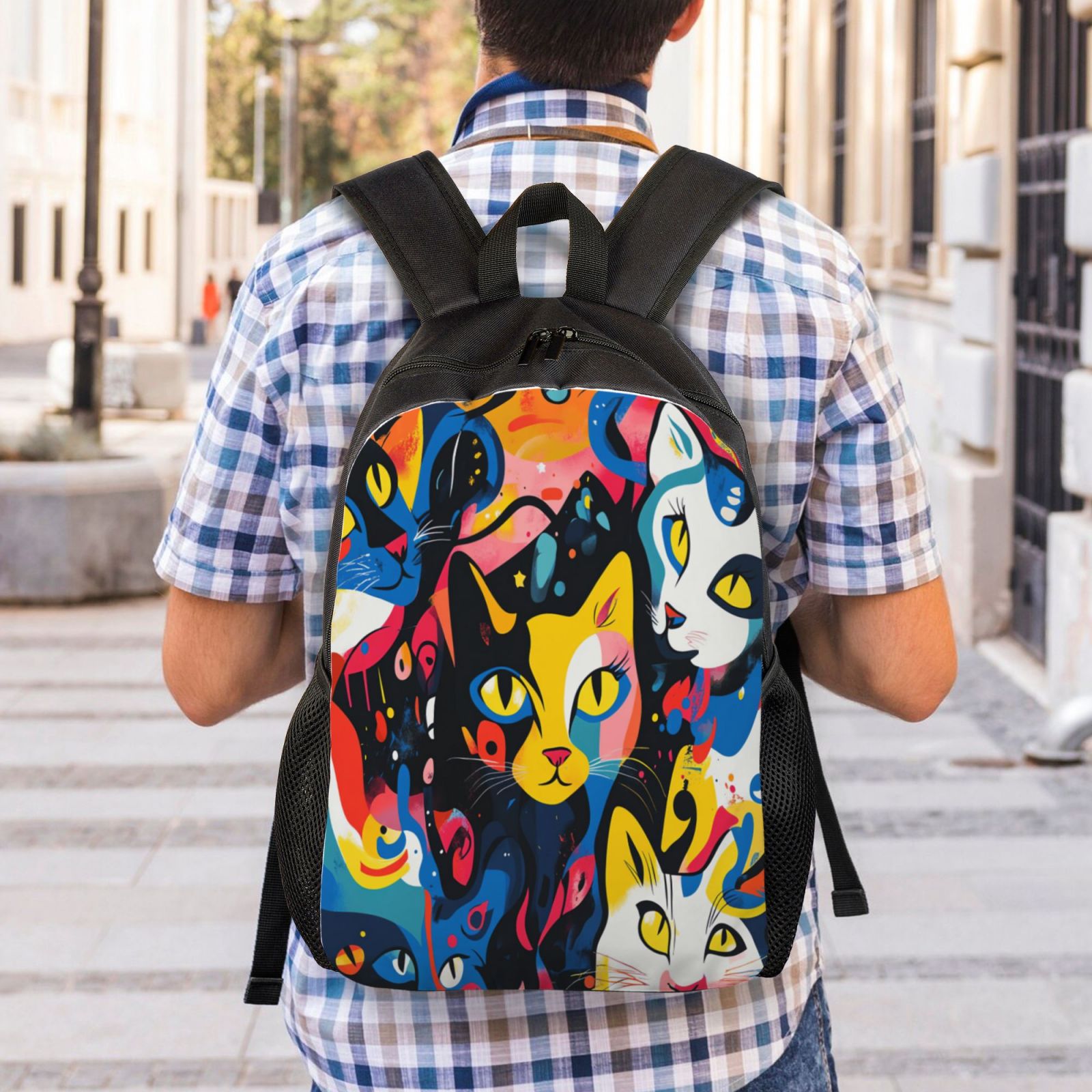 Cat Backpack Double Shoulder Backpack Durable, Spacious, Ergonomic Design for Travel, Work & Outdoor Use