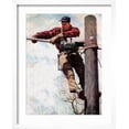 thumbnail image 2 of Art.com The Lineman (or Telephone Lineman on Pole) Giclee Print by Norman Rockwell, White Frame Wall Art, 17" x 21", 2 of 5