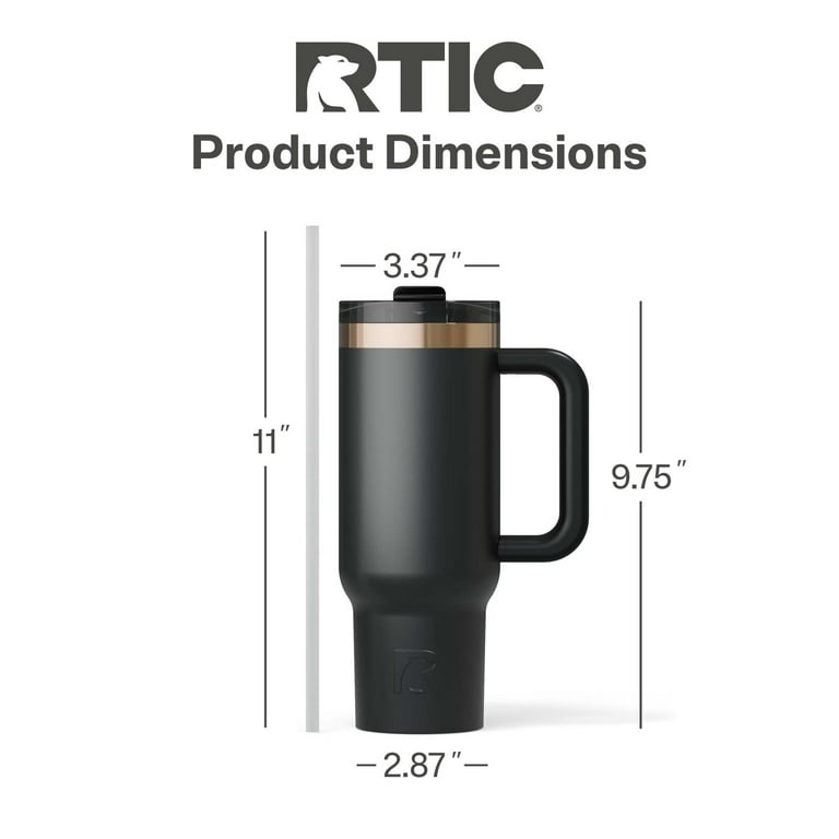 RTIC 30 oz Ceramic Lined Road Trip Tumbler, Leak-Resistant Straw