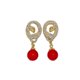 thumbnail image 1 of 2025 Chinese New Year Snake Earrings,Cubic Zirconia Red Pearl Stud Earrings, 1 of 5