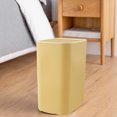 thumbnail image 6 of AuroraX 2.2 Gallon Bedroom Trash Can with Press Top Lid Stylish Rectangle Yellow Solid Garbage Can Minimalist Plastic Trash Bin for Kitchen Bedroom Bathroom, 6 of 6