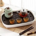 thumbnail image 5 of Cup & Dish Drying Rack Kitchen, Drain Board for Kitchen Sink, Dish Drain Tray with Drainboard for Counter, Coffee Table, Outdoor, Oak Almond， L, 5 of 8