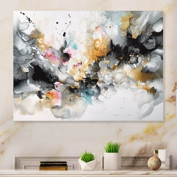 Designart "Geometric Depths White and Grey III" Modern Geometric Metal Wall Art