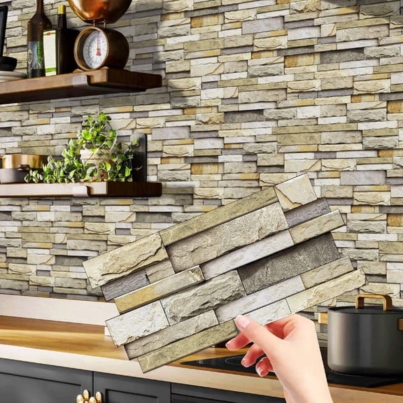 24-Piece Peel-and-Stick Marble Wall Tiles - 4.7×9.7 Inch Waterproof Oil-Proof Backsplash, Self-Adhesive Decorative Tiles for Kitchen & Bathroom