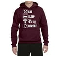 thumbnail image 2 of Eat Sleep Pray Repeat for Christians Faith | Mens Inspirational/Christian Hooded Sweatshirt Graphic Hoodie, Maroon, Medium, 2 of 3