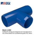 thumbnail image 3 of FORMUFIT PVC Fitting, Standard Tee , Furniture Grade, 1/2" Size, Blue, 10-Pack (F012TEE-BL-10), 3 of 7