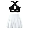 thumbnail image 2 of Lejafay Kids Girls 2Pcs Tracksuit Tennis Golf Running Outfits Athletic Sports Bra Tank Tops with Black&White 10, 2 of 6