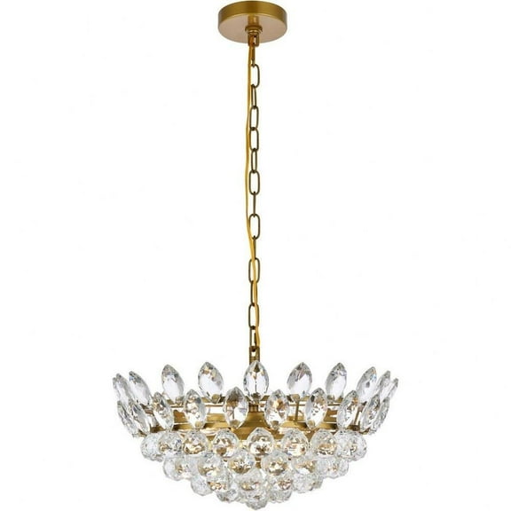 5 Light Pendant in Contemporary Style-8 inches Tall and 18 inches Wide-Brass Finish Bailey Street Home 390-Bel-5046992