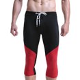 thumbnail image 4 of UTSJKR Men's Swim Pants Color Block Quick Dry Pants Fashion 2025 Capri Pants Cycling Running Fitness Pants Leggings Swimwear Black L, 4 of 4