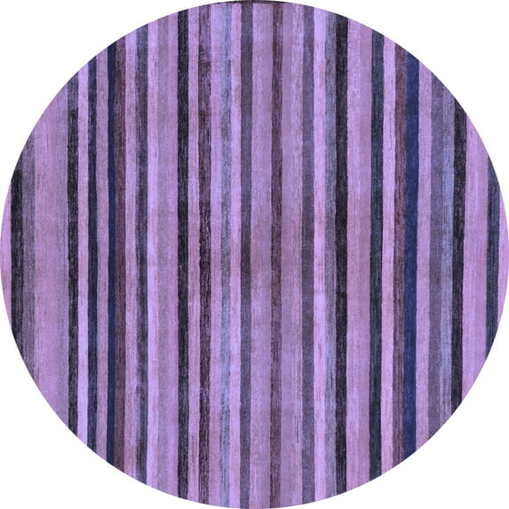 Ahgly Company Indoor Round Oriental Blue Modern Area Rugs, 6' Round