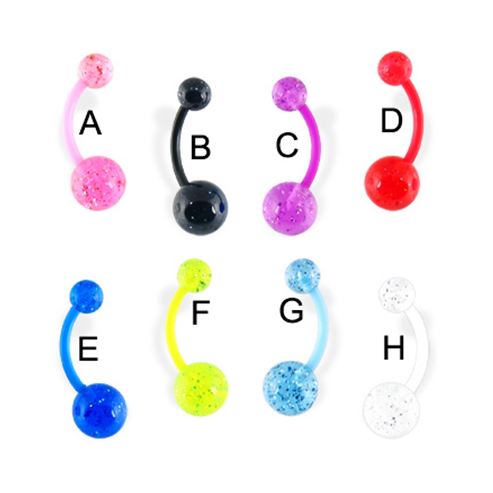 Flexible Glitter Belly Ring, Great For Pregnant Bellies!,Light Green F