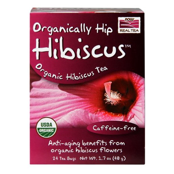 Now Organic Hip Hibiscus Tea Bags, 24 Bags