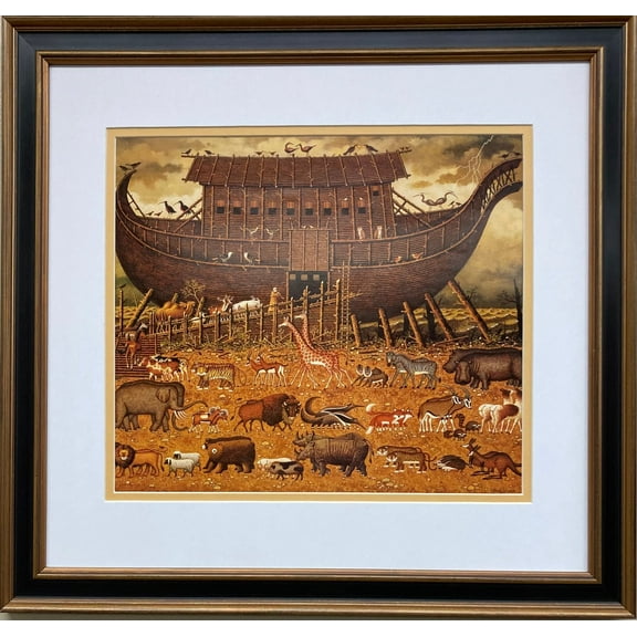 Charles Wysocki "Noah and Friends" New CUSTOM FRAMED Art Americana Generic