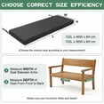 thumbnail image 4 of GKXLH Waterproof Outdoor Bench Cushion 48"x18"x3", 28D High Density Foam Garden Bench Pad with Removable Washable Cover & 2 Pillow Covers for Patio Porch Swing (Dark Gray), 4 of 11