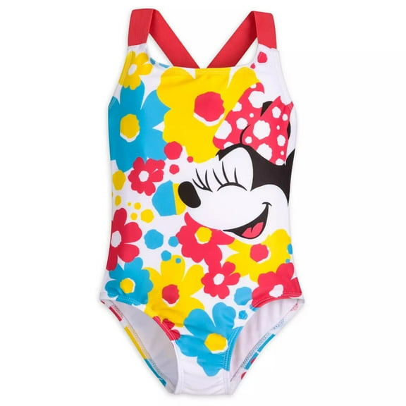 Disney Store One Piece Minnie Mouse Swimsuit Girl Size 7/8
