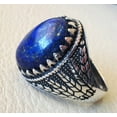 thumbnail image 4 of Lapis Lazuli Mans Ring, Natural Afghani Lapis Lazuli, Silver Jewelry, 925 Silver Ring, Birthday Gift, Heavy Mens Ring, Arabic Design, Ottoman Style Ring, Christmas, Turkey Mens Signet Ring, 4 of 5