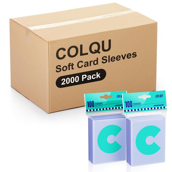 Fundas para tarjetas coleccionables COLQU de 2000 quilates, 66 x 91 mm, transparentes