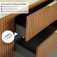 thumbnail image 5 of 60 Inch Floating Bathroom Vanity with Double Sink, Wall-Mounted Plywood Bathroom Storage Cabinet with 4 Drawers, Sintered Stone Countertop and 2 Ceramic Basins, Pre-Assembled, Dark Oak, 5 of 8