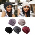 thumbnail image 1 of 5 Piece Slouchy Baggy Beanie Chemo Hat Cap Khaki + Black + Gray + Wine Red + Purple, 1 of 5