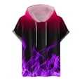 thumbnail image 1 of Qiopertar Liquidation à Moins de 5$ T-Shirt à Manches Courtes à Capuche Col Rond Impression Numérique pour Hommes en Liquidation, 1 of 4
