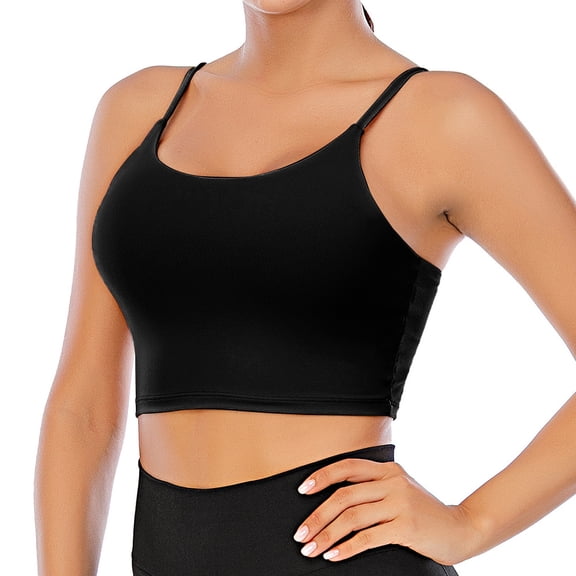 Women Padded Sports Bra Fitness Workout Running Shirts Yoga Tank Top Camisole Crop Top with Built in Bra