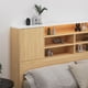 thumbnail image 5 of Estante para cabecero de cama Librería de madera para cabecero de cama con luces LED Estante abierto de 3 niveles para cabecero de cama con 2 armarios con puertas Estante para cabecero de cama, 5 of 11
