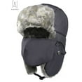 thumbnail image 2 of Gustave Men Women Winter Trapper Hat,Russian Windproof Ski Hat Faux Fur Lined Trapper Hat with Earflaps and Mask Warm Hunting Hats "Gray", 2 of 10