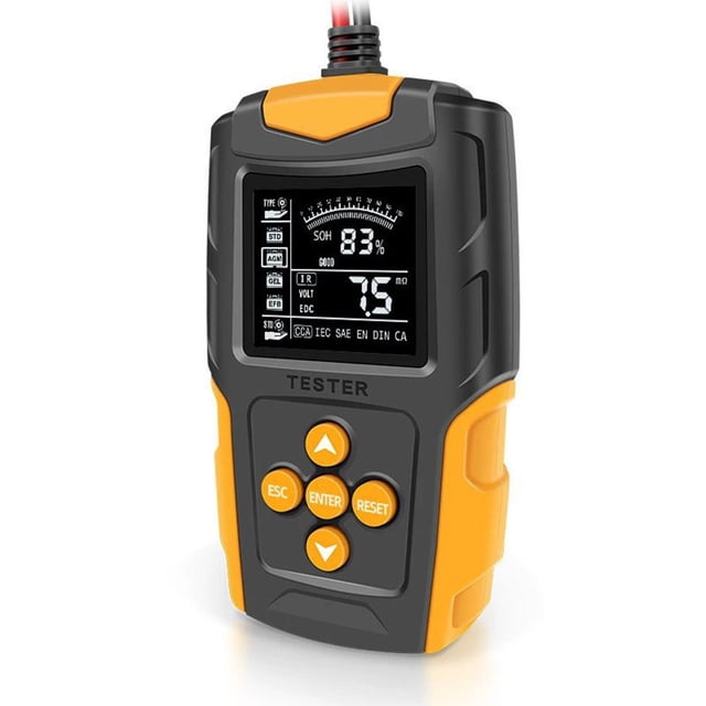 Agiufgs 12V/24V Lead Acid Battery Tester, Fast 3-Second CCA & SOH Analysis, Digital Automotive Battery Health Monitor for Cars, SUVs, Motorcycles, RVs