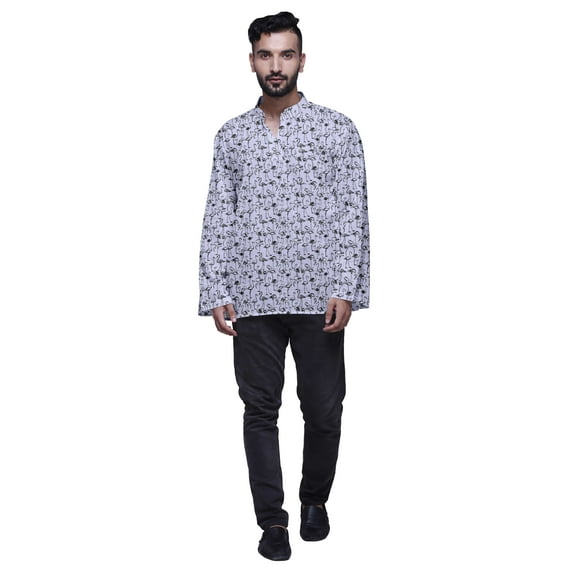 Atasi Cotton Ethnic Short Kurta For Boys Printed Party Wear Kurta For Men