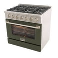 thumbnail image 6 of 36 in. 5.2 cu. ft Dual Fuel Range for Natural Gas Sealed Burners in Olive Green., 6 of 13