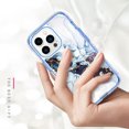 thumbnail image 2 of Allytech Marble Case for Apple iPhone 13 Pro 6.1" -  Military Grade Protective Shockproof Anti-scratch Fashion Marble Design Cover Case for Women Girls - Blue Marble, 2 of 5
