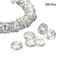 thumbnail image 3 of Uxcell Metal Spacer Beads Plated Crystal Rhinestone Spacer Beads Round Spacer 200Pcs Silver White 6mm, 3 of 7
