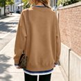 thumbnail image 5 of Hearthz Fake Two Piece Pullover Sweatshirts for Women Long Sleeve Striped Cuff Layered Women's Crewneck Sweatshirts Fall Winter Warm Women's Pullover Sweaters, 5 of 5