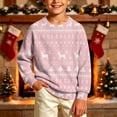 thumbnail image 6 of Wilark Girls Christmas Sweater Long Sleeve Cute Pullover Crew Neck Kids Festival Tops Pink 9-10 Years, 6 of 8