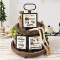 thumbnail image 4 of Coffee Table Tray Decoration,Farmhouse Decor For Tiered Tray Rustic Wooden Sign Farmhouse Table Centerpieces With Artificial String Light Plastic Stand For Kitchen Table Decor Housewar, 4 of 9