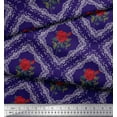 thumbnail image 2 of Soimoi Cotton Poplin Fabric Check,Leaves & Rose Floral Print Fabric by Yard 56 Inch Wide, 2 of 3