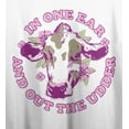 thumbnail image 6 of In One Ear And Out The Udder Crew Neck Short Sleeve Women's White Crop T-shirt-Medium, 6 of 7