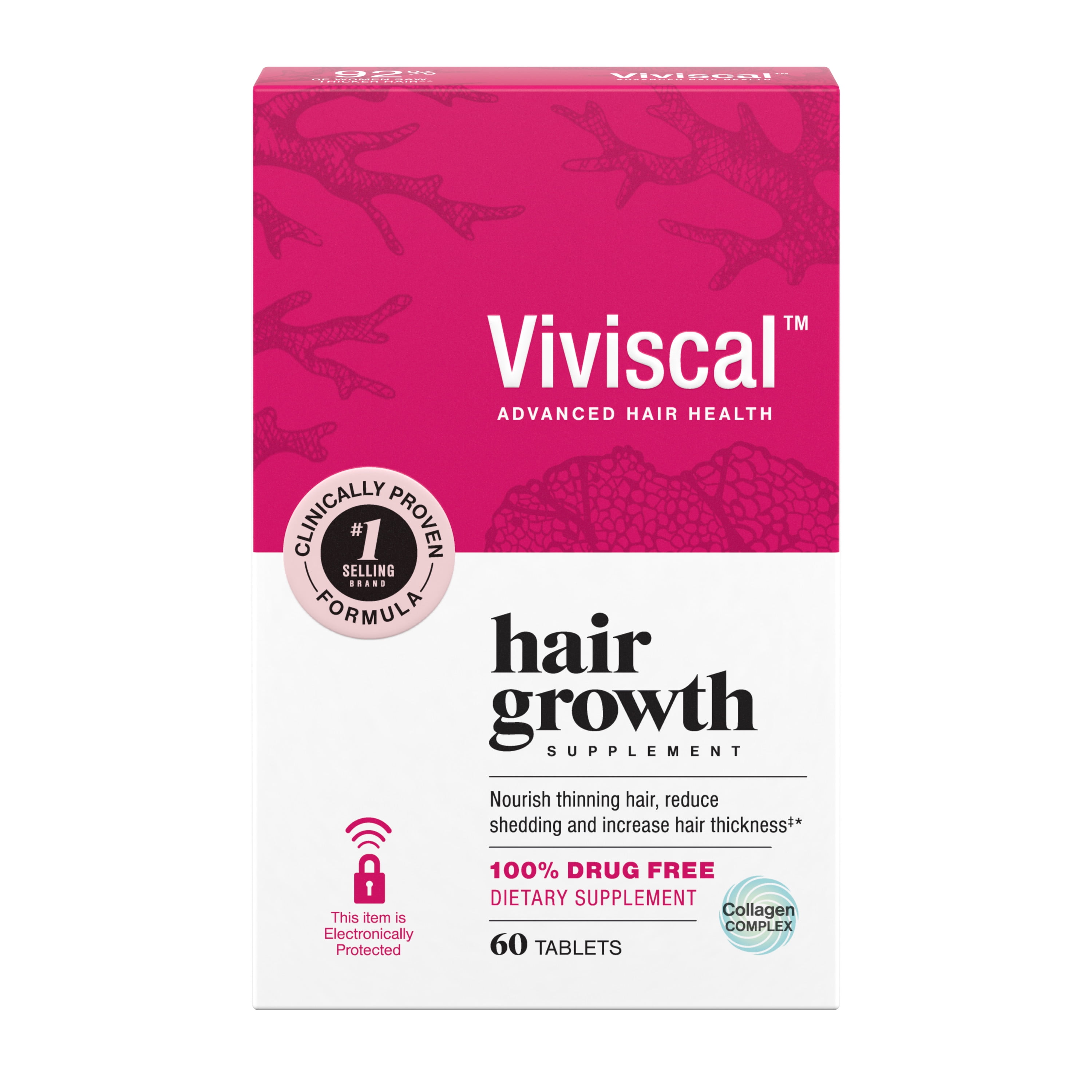 Viviscal Women's Hair Growth Supplements for Thicker, Fuller Hair | Clinically Proven with Proprietary Collagen Complex | 60 Tablets - 1 Month Supply