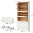 thumbnail image 2 of 5-Tier Bookcase with File Cabinet Drawer, 72" Tall Free-Standing Wood Bookshelf, 2 of 10