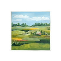 Stupell Peaceful Farmland Fields Greenery Landscape Painting Wall Plaque Unframed Art Print Wall Art
