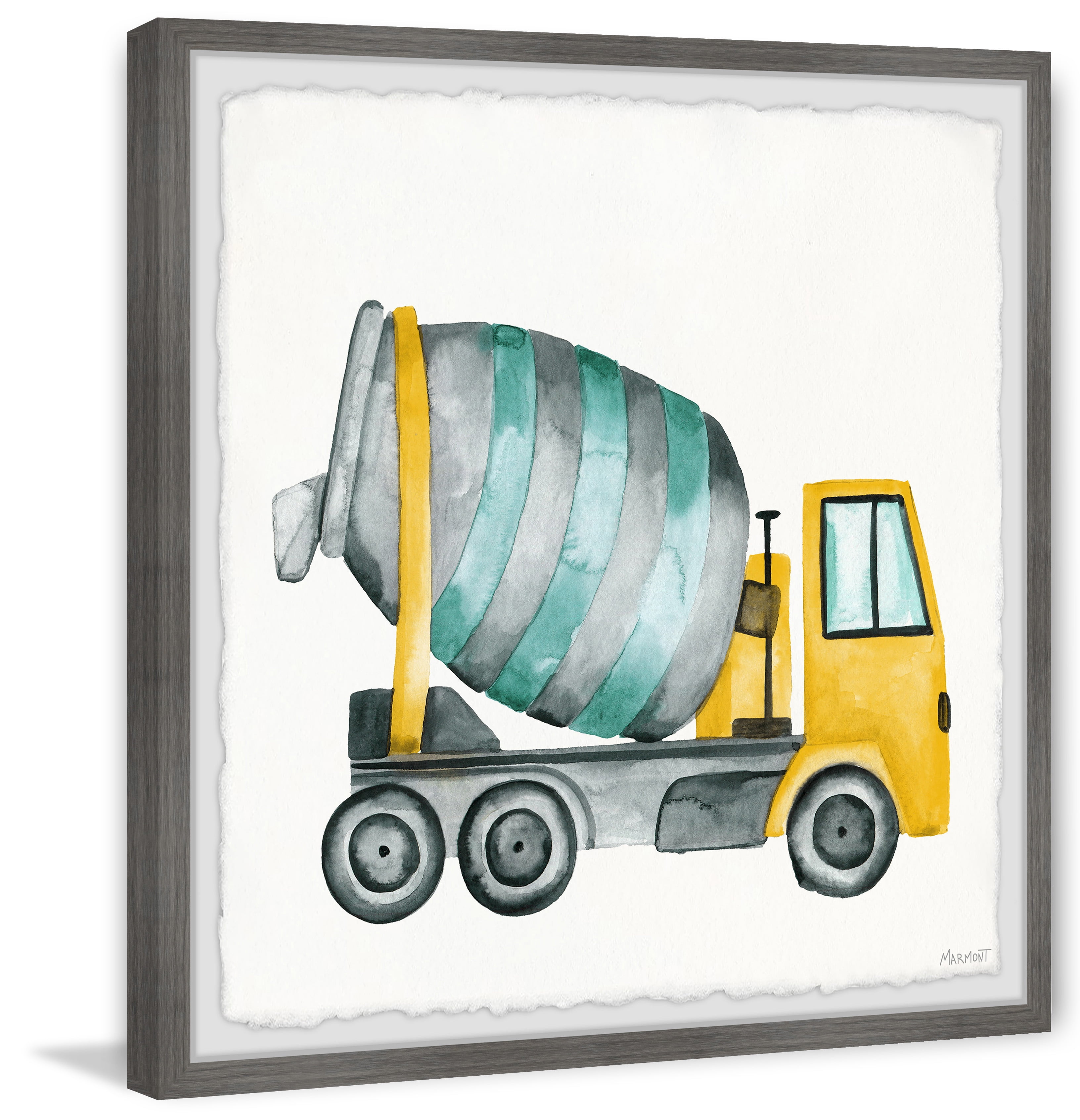 Marmont Hill Cement Mixer Truck Framed Wall Art