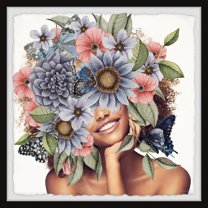 Marmont Hill Butterflies and Purple Flowers Framed Painting Print