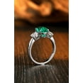 thumbnail image 6 of Oval Cut Lab-Created Emerald and Moissanite Engagement Ring in 925 Sterling Silver for Women, 6 of 9