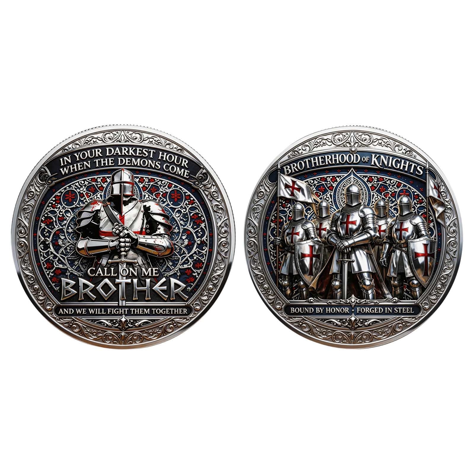 1pc Christian Challenge Coin, Metal Gift for History Lovers, Premium Alloy Collections with Vintage Craftsmanship, Historical souvenirs for Desk Display and Man collection