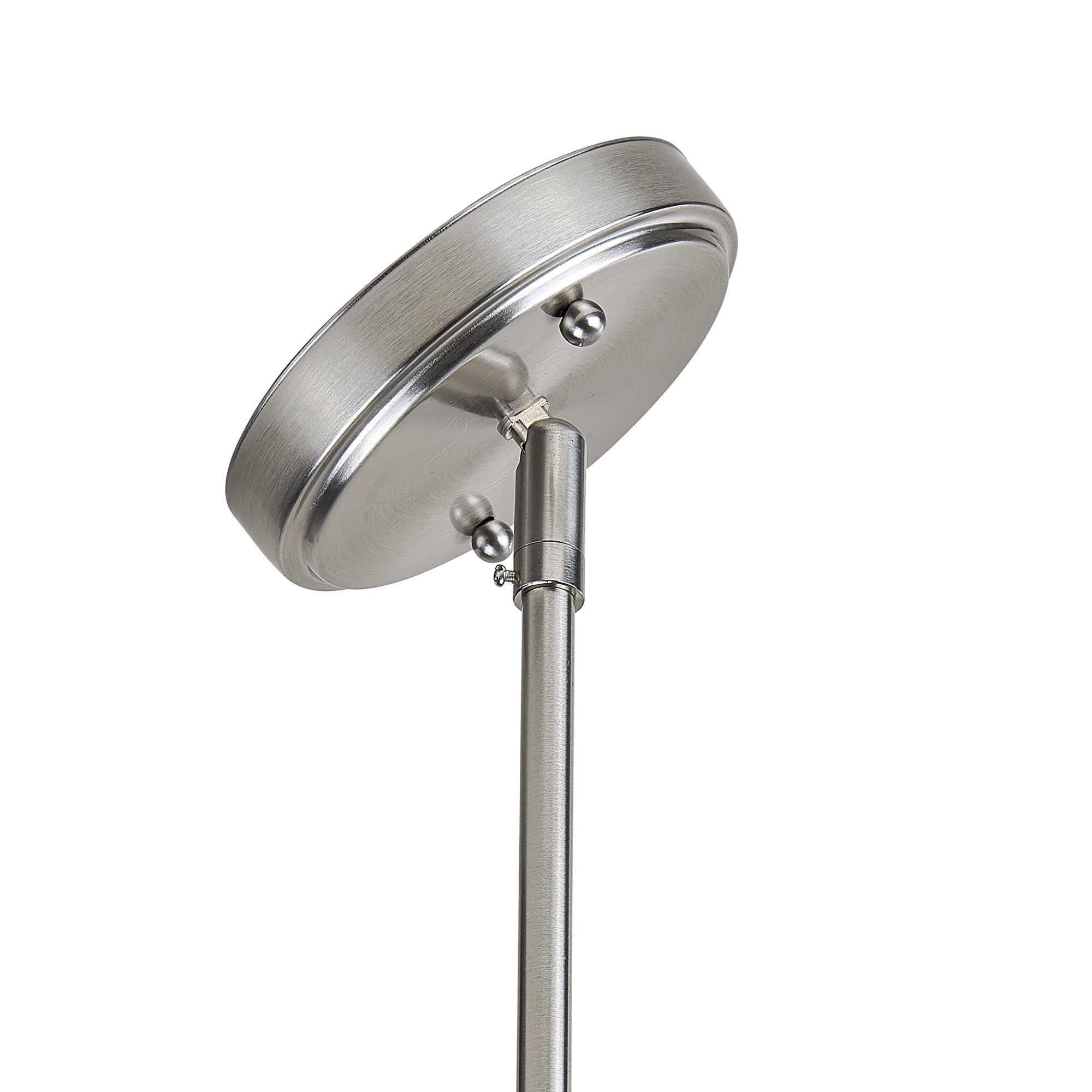 Satin Nickel Haddie 1-Light Mini Pendant, Dimmable with Frosted Glass Shade, Sloped Ceiling Compatible