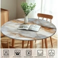 thumbnail image 6 of 60 Inch Marble Round Tablecloth Elastic Tablecloths Fitted Indoor Outdoor Round Table Cover Washable Reusable Tablecover for Kitchen Picnic Party, 6 of 8