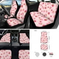 thumbnail image 2 of Jeiento Strawberry Automotive Seat Cover Interior Set, 17 Pack Car Front Rear Seat Covers Floor Mats Seatbelt Pads Flower Cup Coasters Keychains Cute Armrest Cover Universal Fit SUVs Sedans Trucks, 2 of 8
