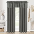 thumbnail image 3 of Achim Kendal Solid Rod Pocket Light Filtering Curtain Panel, Grey/White, 52" x 63", 3 of 5